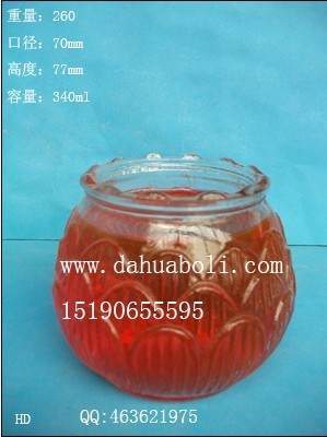 340ml蓮花玻璃燭臺