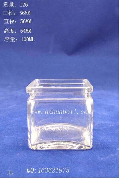 100ml方形玻璃燭臺
