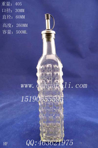 一斤裝方形玻璃油壺