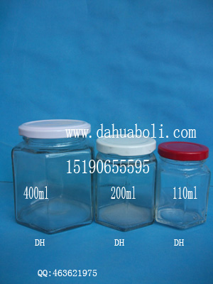 熱銷六棱蜂蜜玻璃瓶