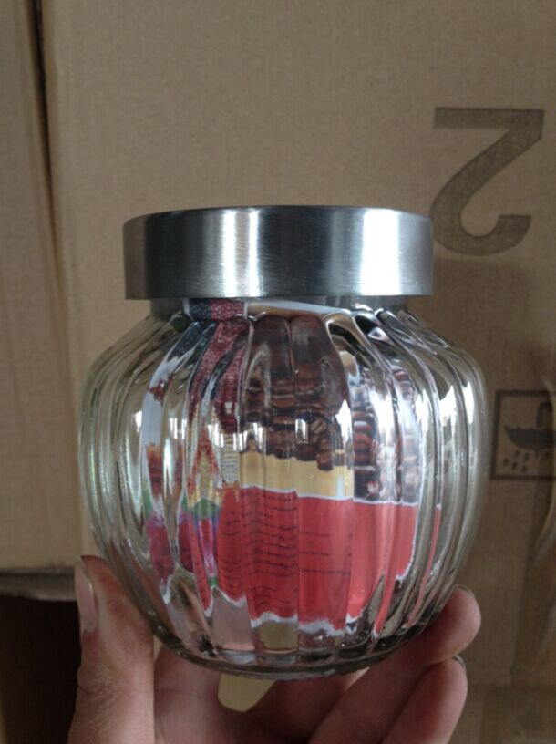 500ml出口豎條玻璃密封罐