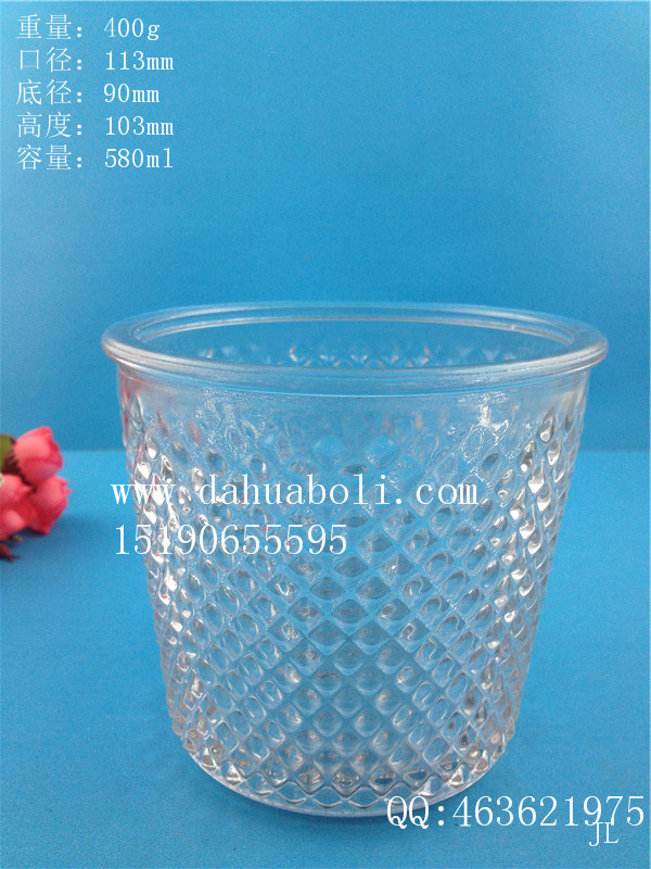 580ml菱形玻璃燭臺(tái)