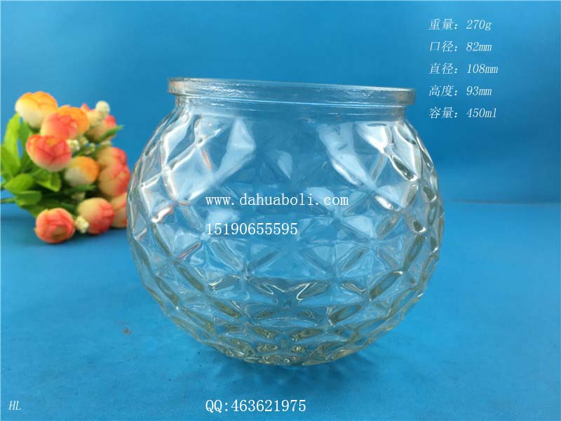 450ml菱形玻璃燭臺