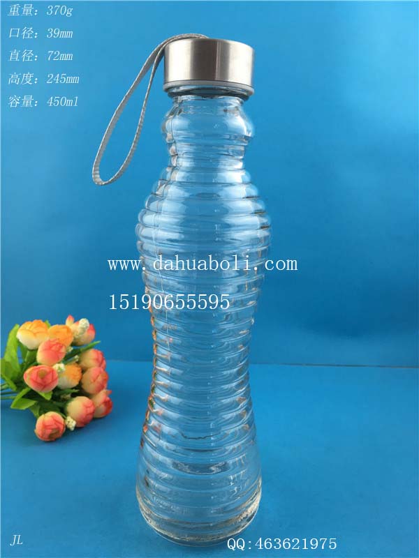 450ml螺紋玻璃水杯