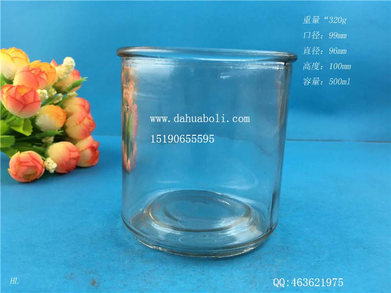 500ml直筒玻璃燭臺