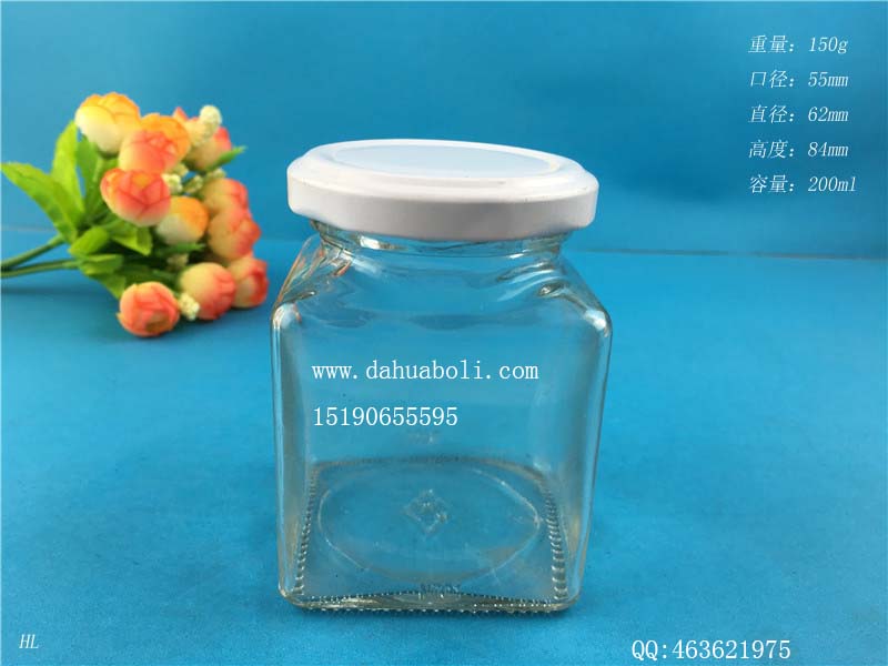 200ml方形醬菜玻璃瓶
