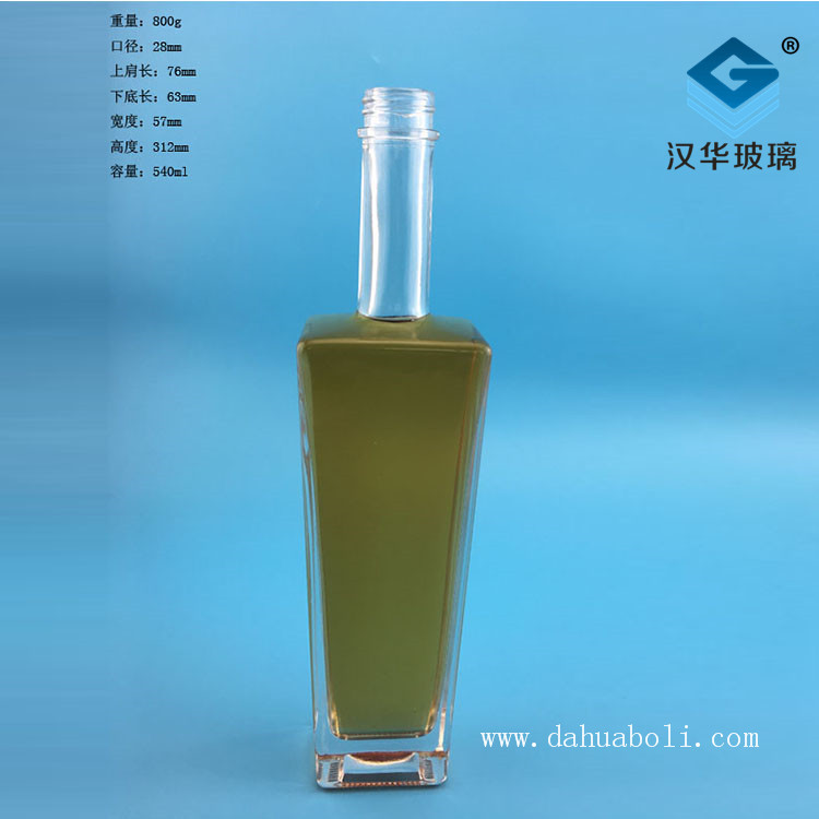 540ml長(zhǎng)方形玻璃酒瓶