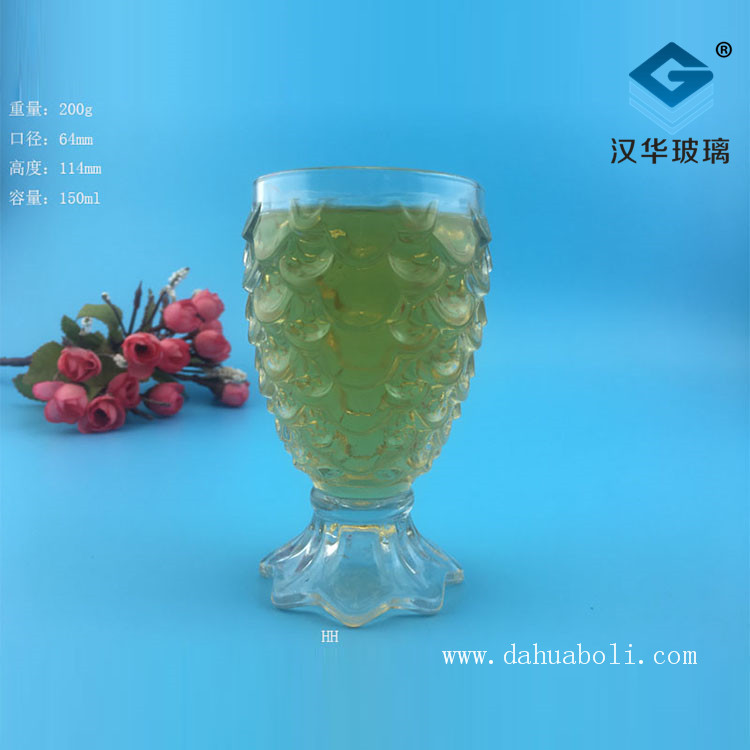 150ml魚鱗玻璃果汁杯