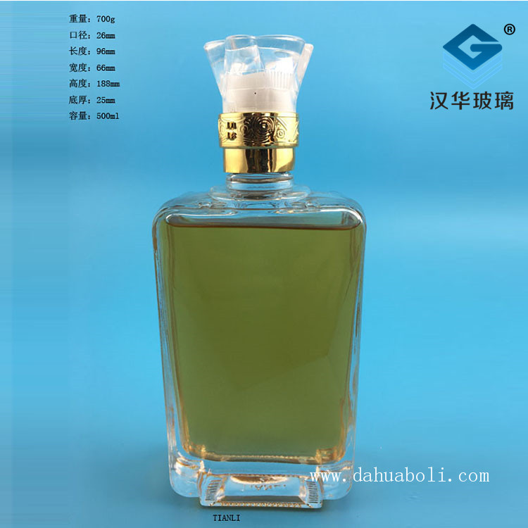 500ml長(zhǎng)方形玻璃酒瓶