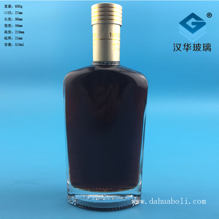 500ml長(zhǎng)方形玻璃酒瓶