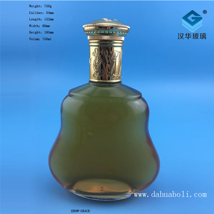 750ml扁葫蘆洋酒玻璃瓶