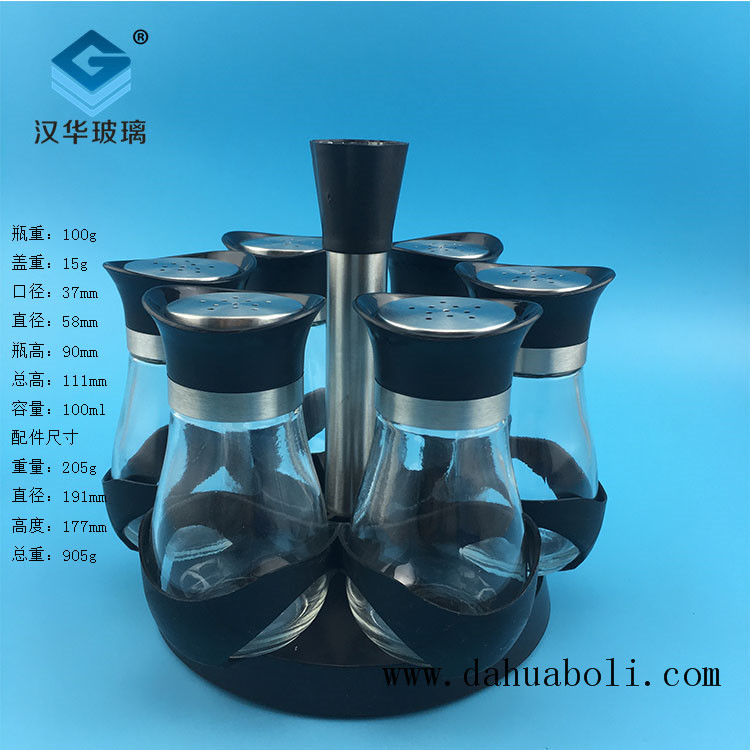 100ml黑蓋胡椒粉玻璃瓶套裝     