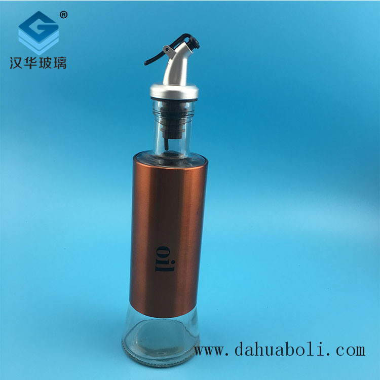 300ml不銹鋼金色橄欖油玻璃瓶