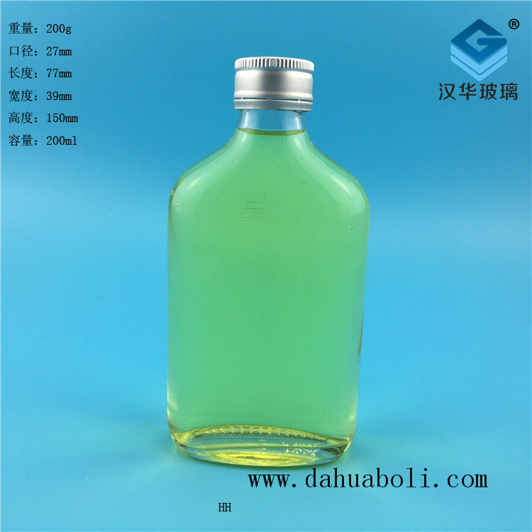 200ml扁玻璃酒瓶