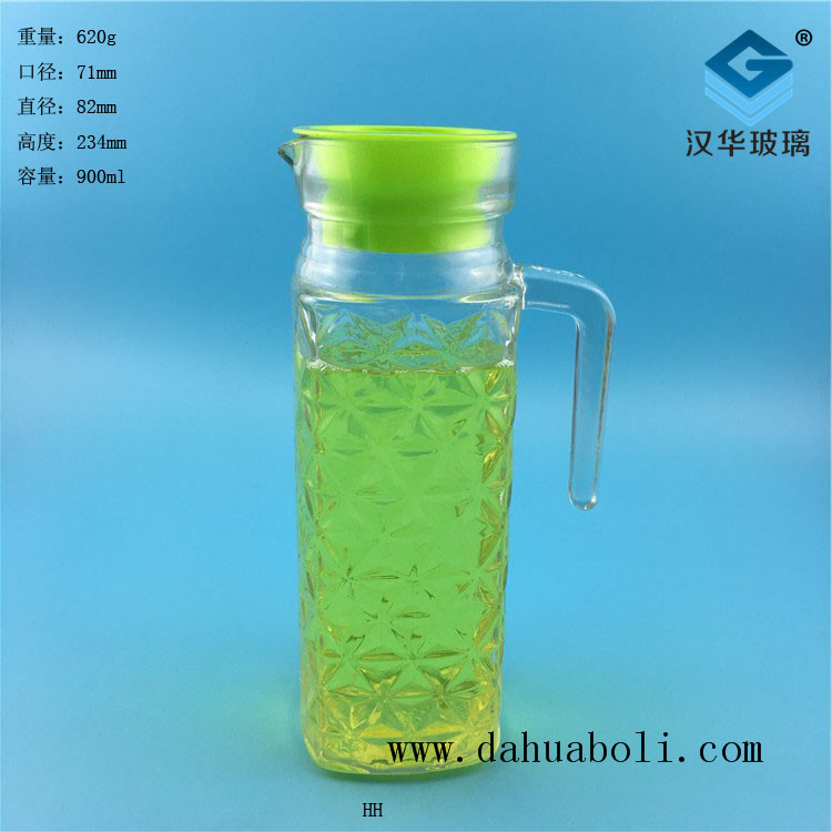 900ml菱形手把玻璃冷水壺