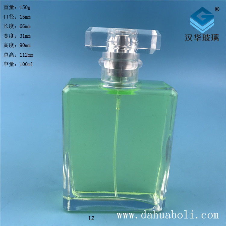 100ml晶白料長(zhǎng)方形香水玻璃瓶