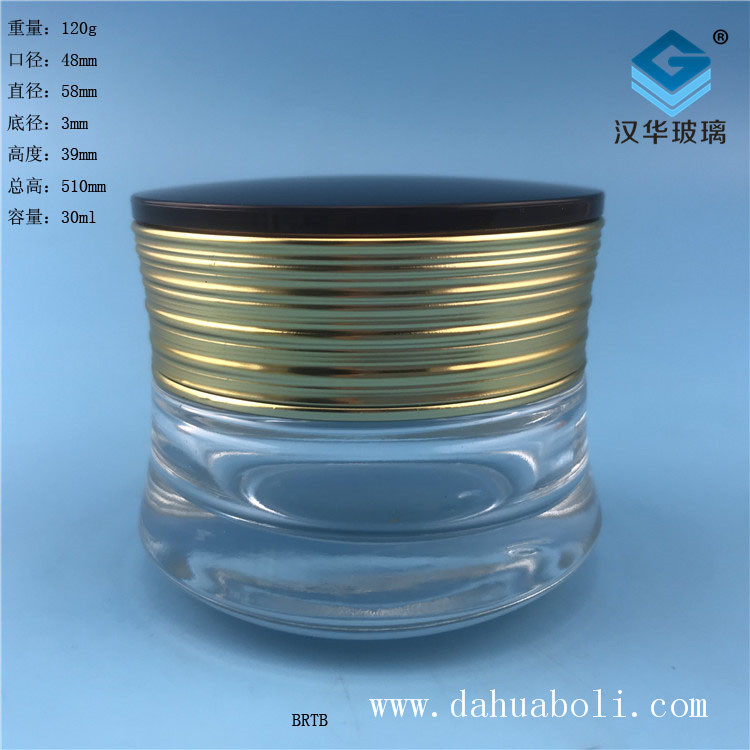 30g金絲蓋膏霜玻璃瓶