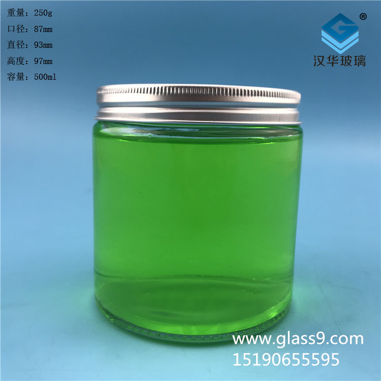 500ml直筒圓形玻璃蜂蜜瓶