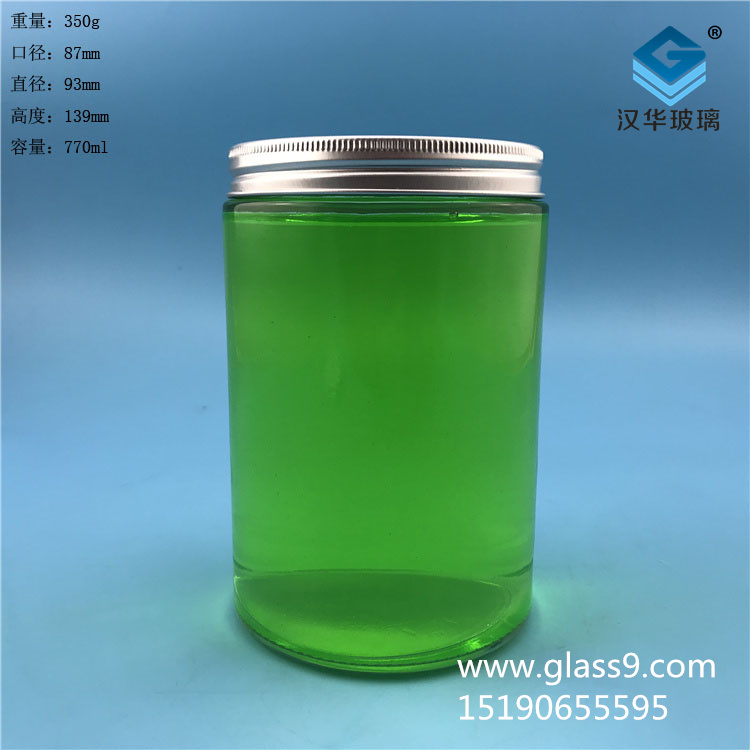 750ml直筒圓形蜂蜜玻璃儲(chǔ)物罐