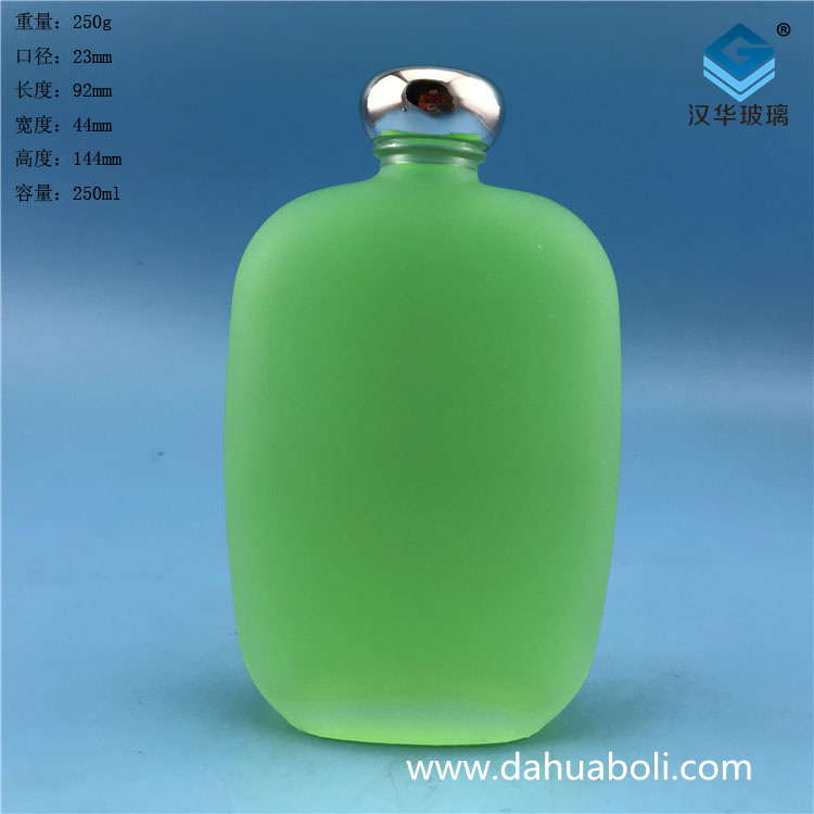 250ml蘑菇蓋長(zhǎng)方形磨砂玻璃酒瓶