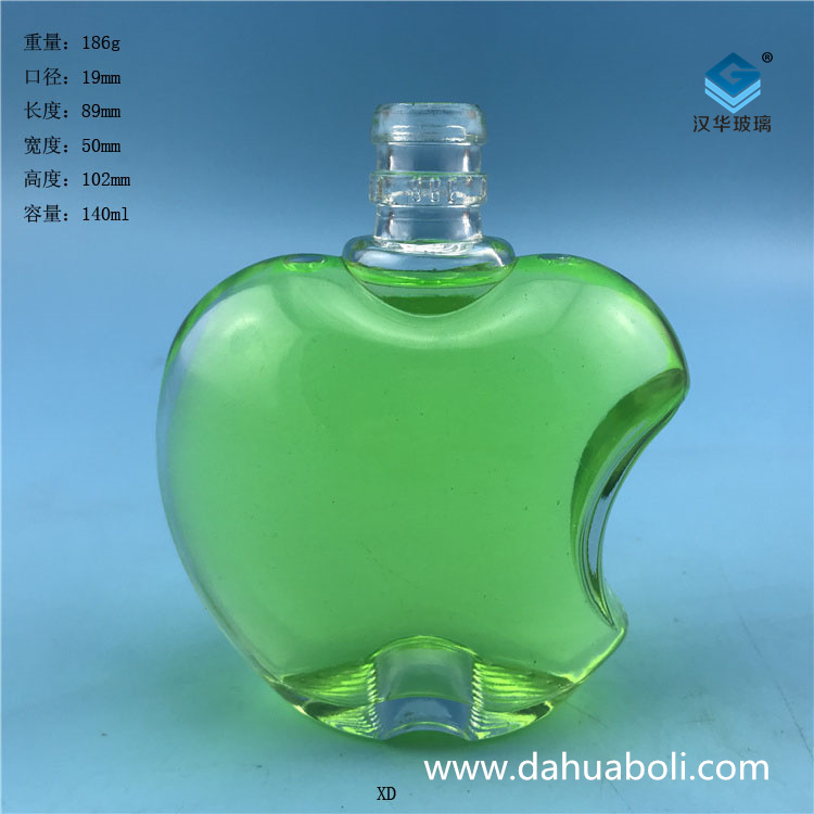 140ml扁蘋(píng)果玻璃小酒瓶
