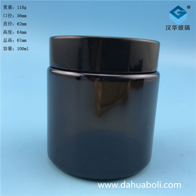 100ml矮款茶色玻璃蠟燭杯