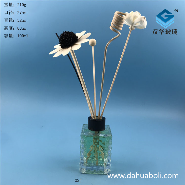 100ml絲口長方形香薰玻璃瓶