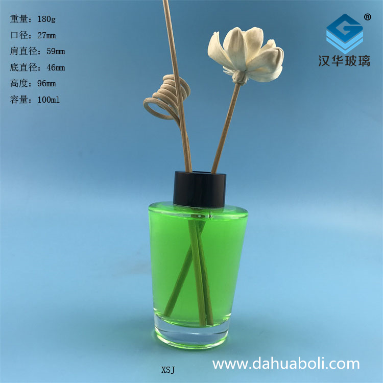 100ml錐形玻璃無火藤條香薰瓶