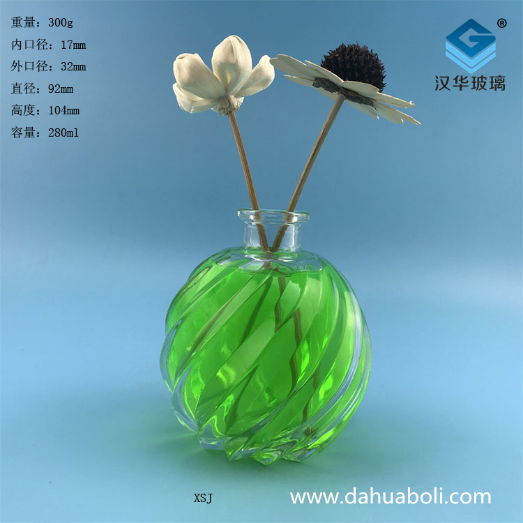 廠家直銷280ml斜紋玻璃香薰瓶