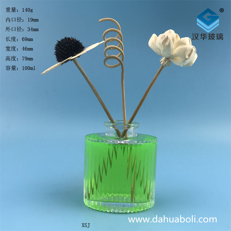 100ml橢圓形豎條香薰玻璃瓶