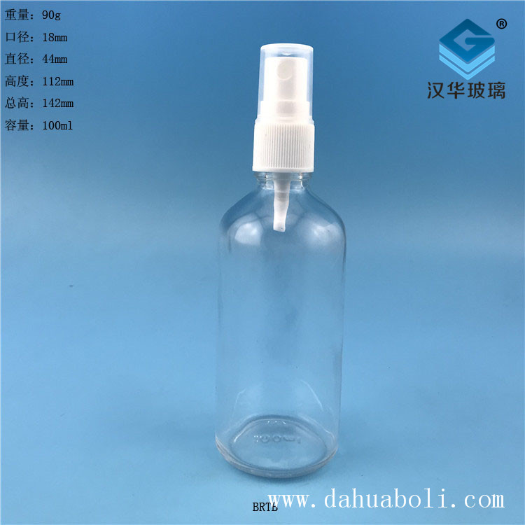 100ml透明玻璃噴霧精油分裝瓶