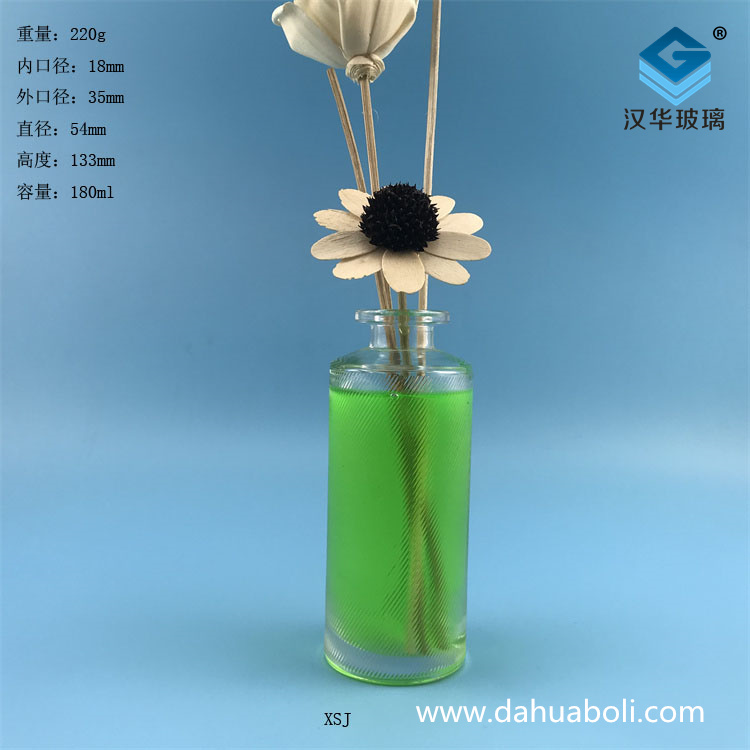 180ml木塞口斜紋圓柱形香薰分裝瓶