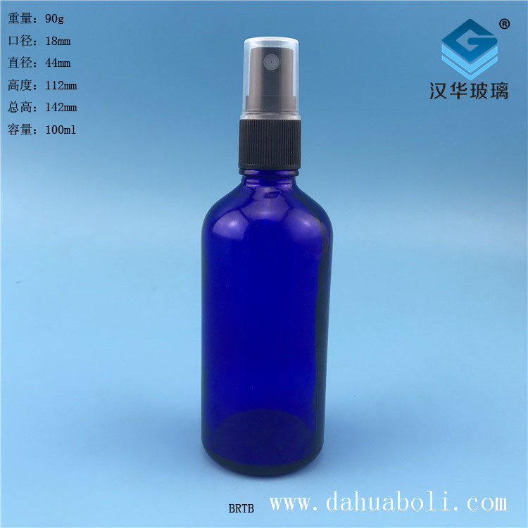 100ml藍(lán)色玻璃精油噴霧瓶