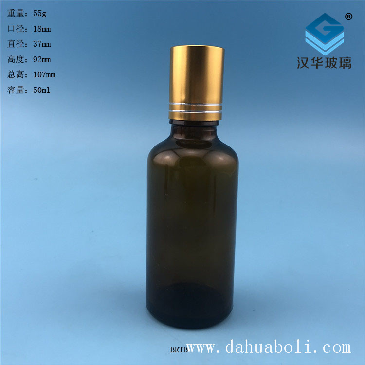 50ml電鍍金蓋茶色精油玻璃瓶.jpg